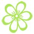 Une petite fleur verte en icône