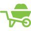 Icone pour les services en plus de Marcadier Paysage, brouette contenant de la terre